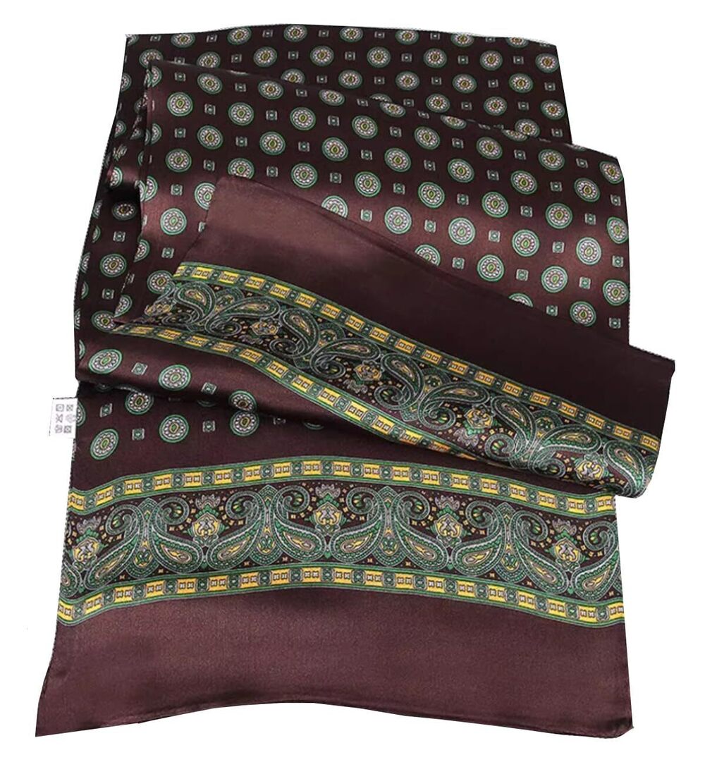 4999 100 Silk Scarf Double Layers Fashion Wrap Neckerchief Formal Business